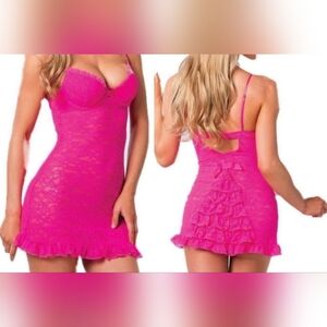 Victoria’s Secret The Lacie Hot Pink Push Up Lingerie, L